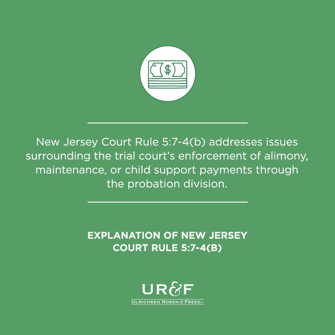 New Jersey Court Rule 5:7 4(b) URF LAW Divorce Attorneys